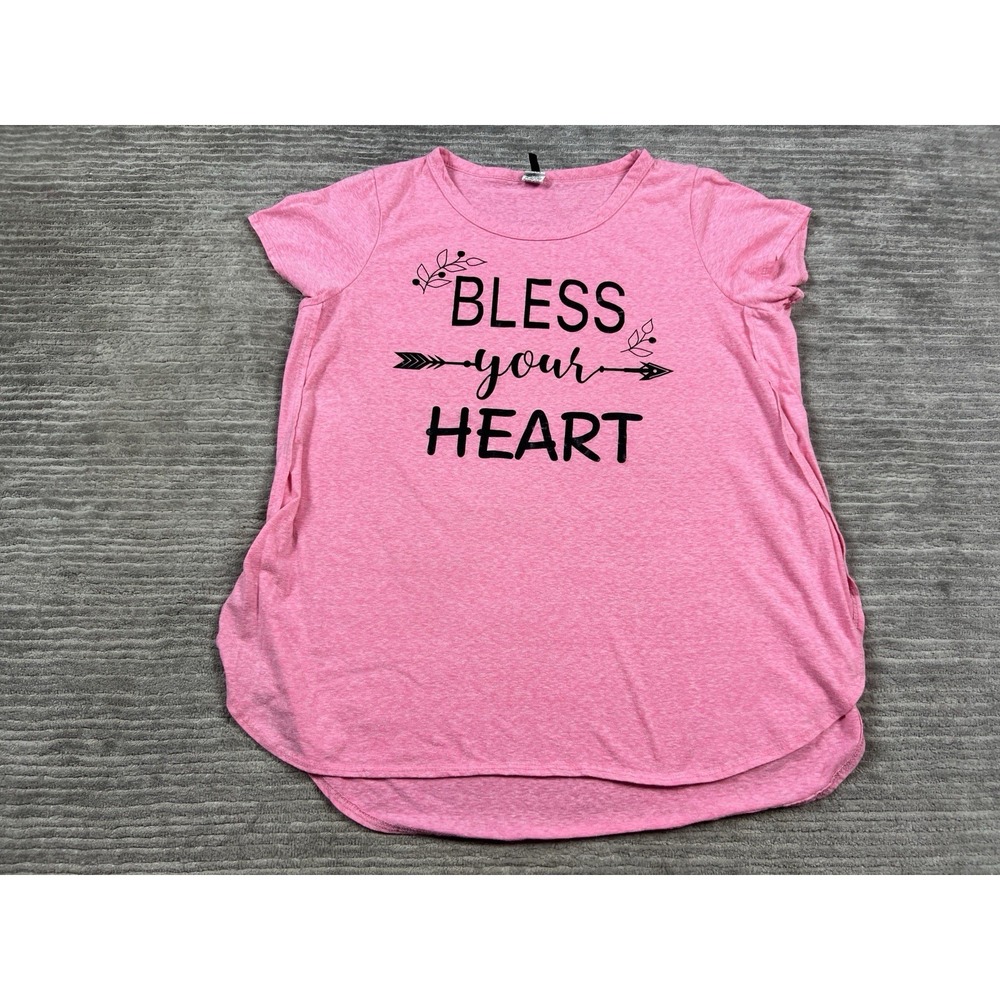 Insta Girl Shirt‎ Top Womens 2X Pink Bless Your Heart Short Sleeve
